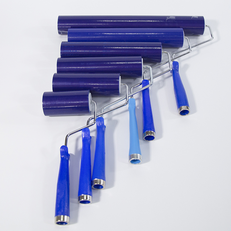 Blue PE Sticky Roller with handle