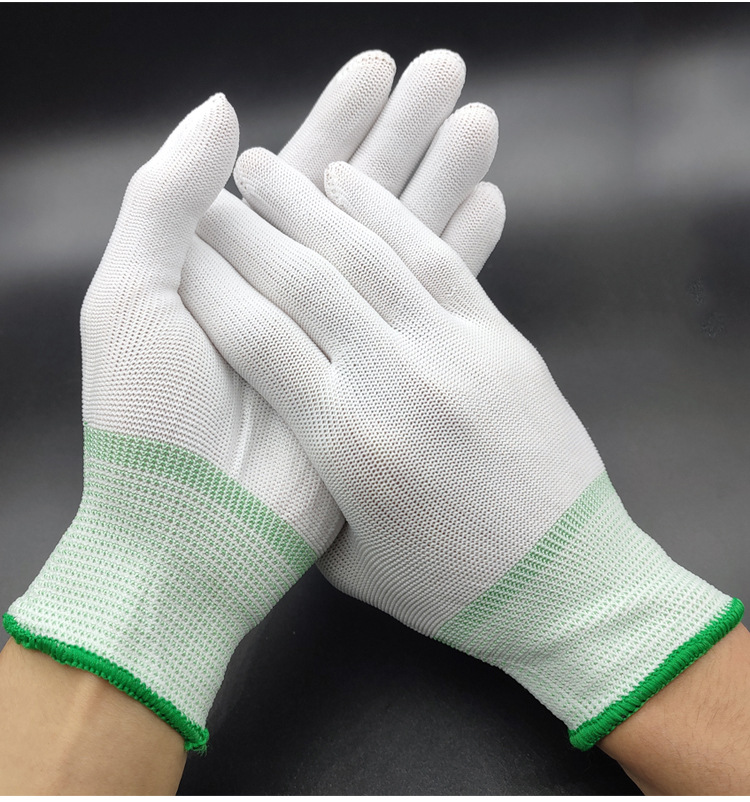 Nylon Gloves PU fingertip Coated